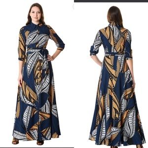 EShakti Wayward Fancies Maxi Shirt Dress